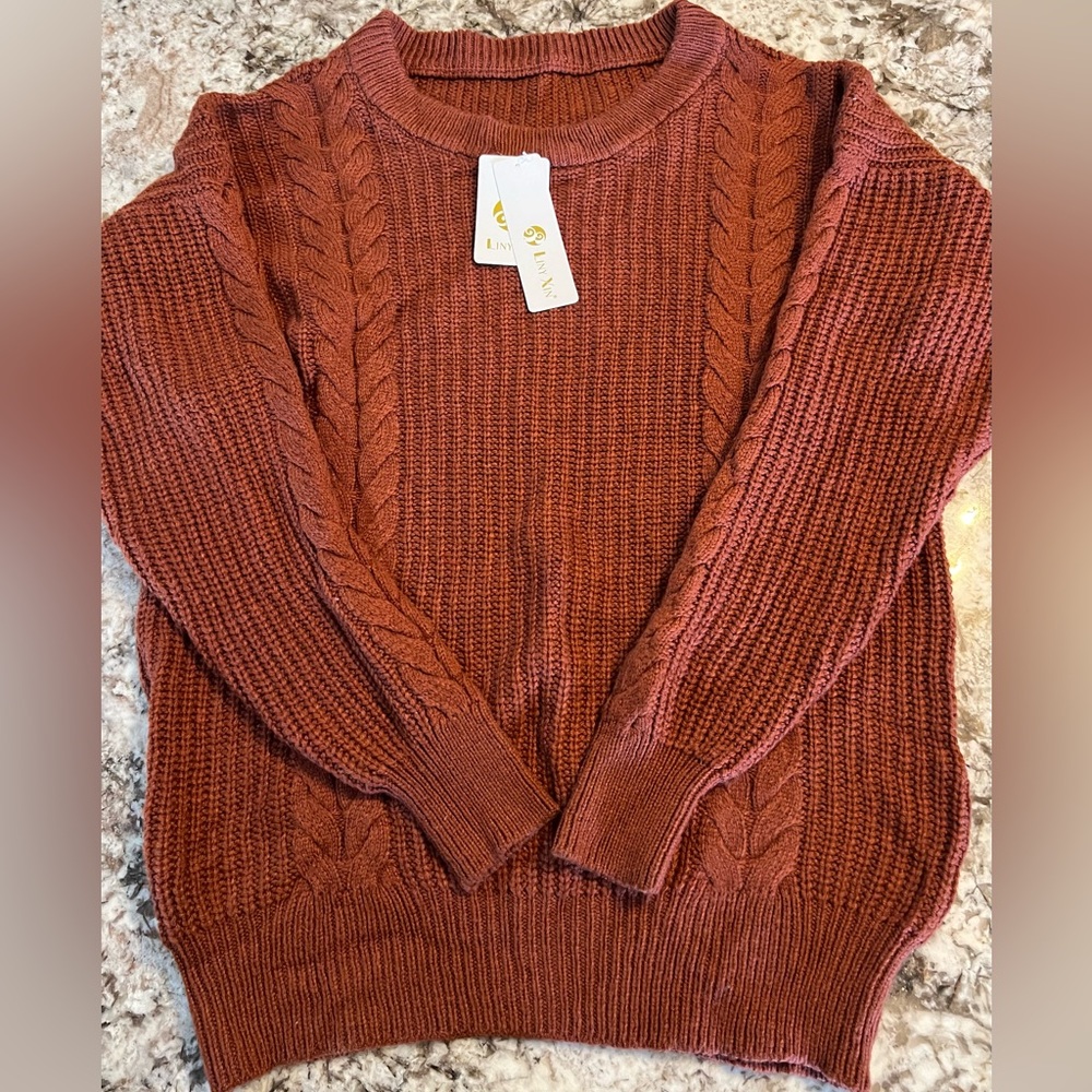 L New Women’s Autumn Sweater Knit Relaxed Fit Fall Winter Top Sweater Chunky
